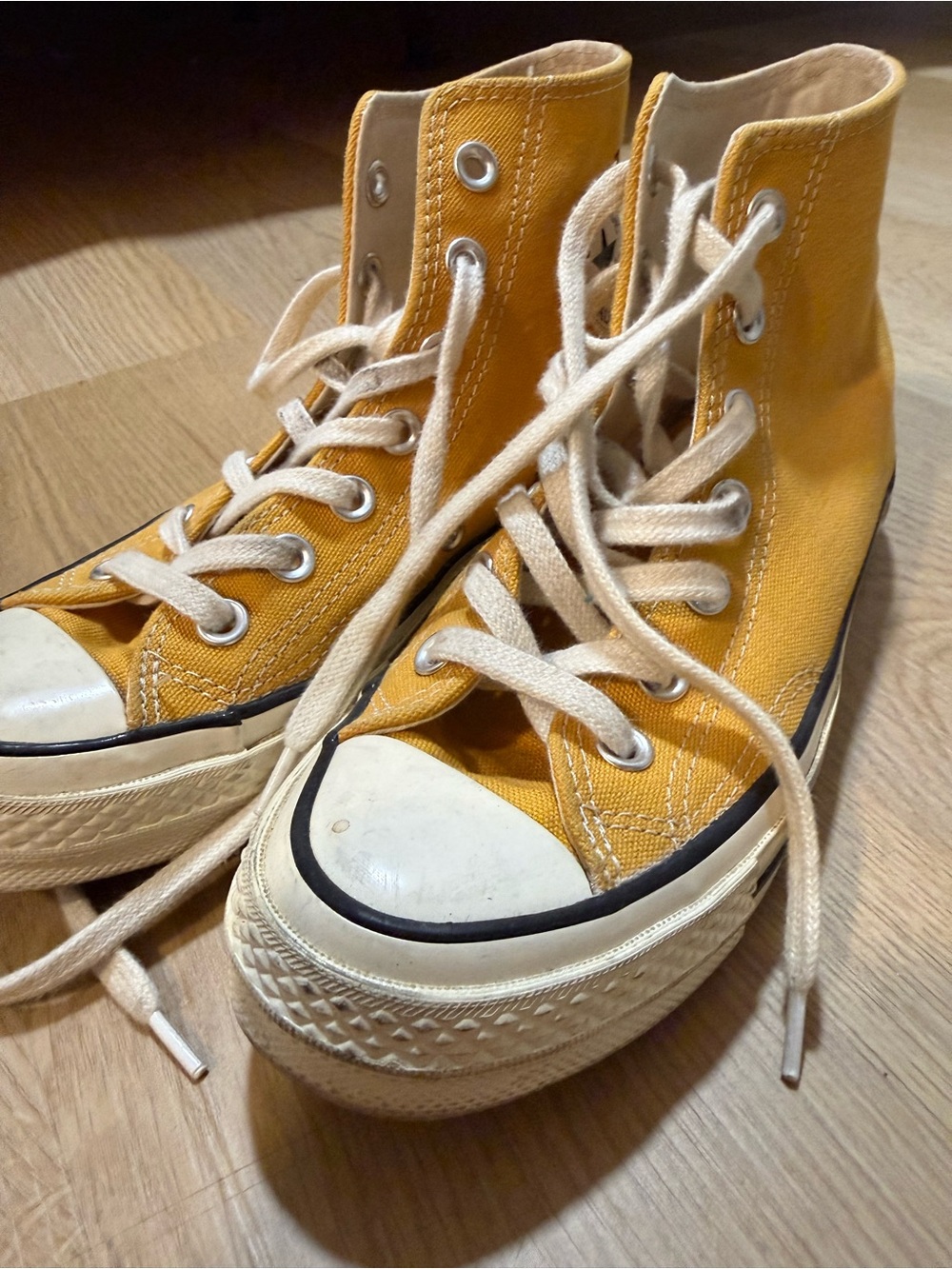 Converse All Star 70’s High-Top Canvas Sneakers in Mustard Yellow